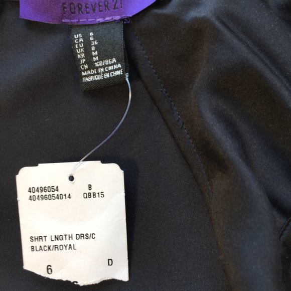 Forever 21 Fitted Black and Purple Sheath Dress Size 6 NWT - Picture 5 of 6